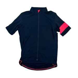 Rapha Classic Jersey II Cycling Womens Medium Navy Blue Pink Merino Wool Blend